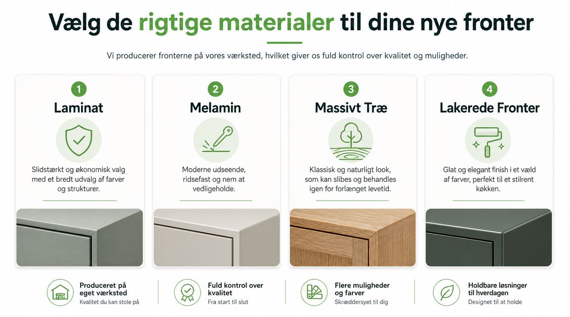 Lamelfront i moderne design til nye fronter, tilpasset til forskellige materialer og farver.