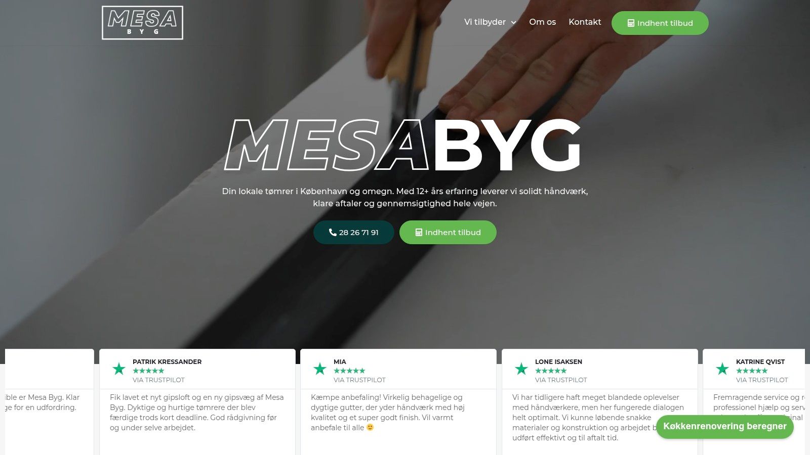 Billede af MESA Byg's professionelle tømrerarbejde i København.